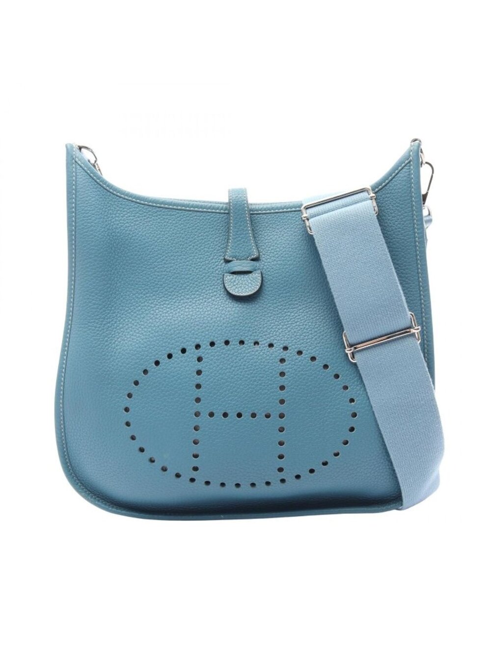 Hermes Shoulder Bag Evelyne 3 Trois PM Blue Jean Leather